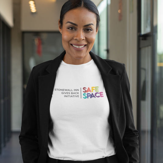 Safe Space Stonewall Inn Gives Back Initiative Long Sleeve Tee in White