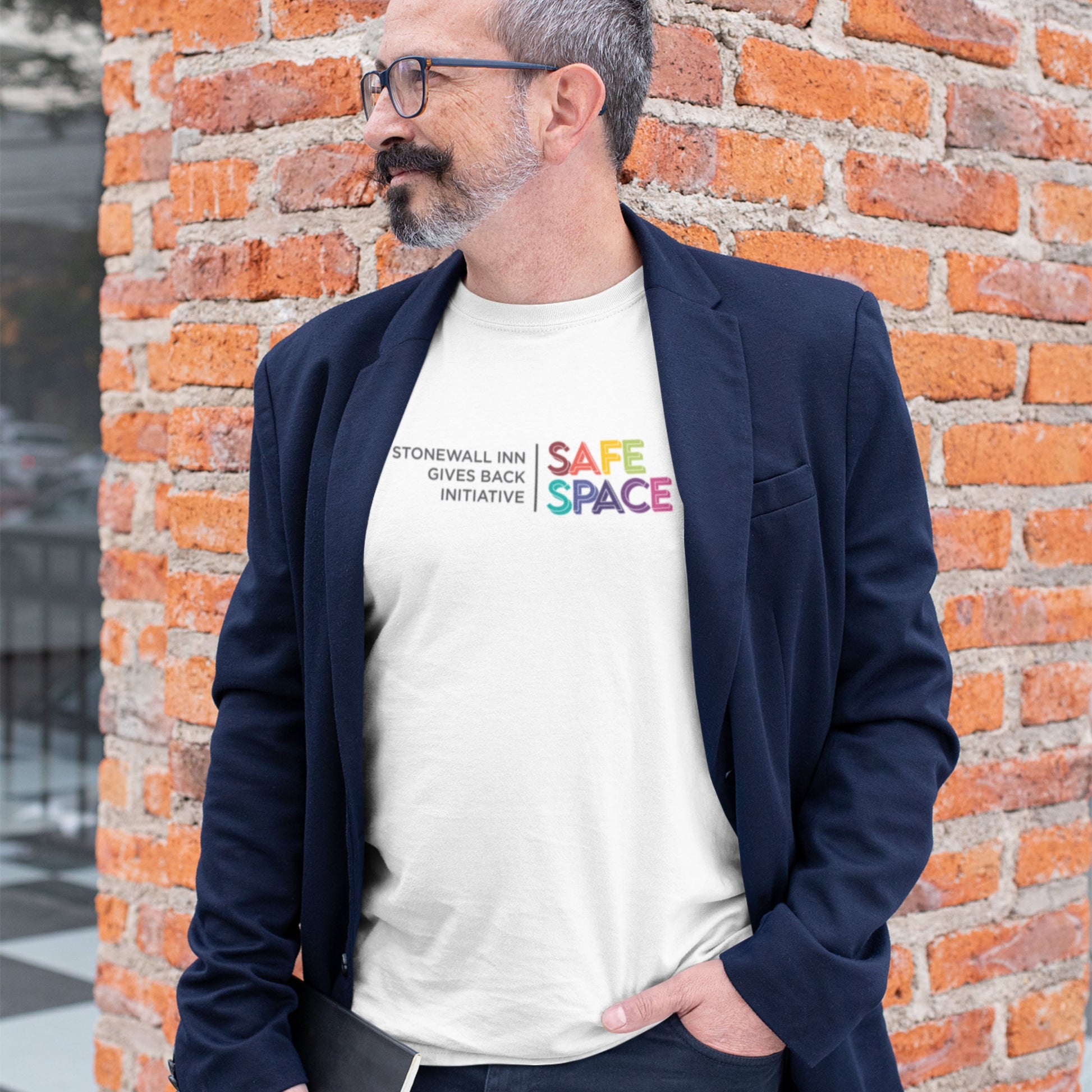 Safe Space Stonewall Inn Gives Back Initiative Short Sleeve Tee in White