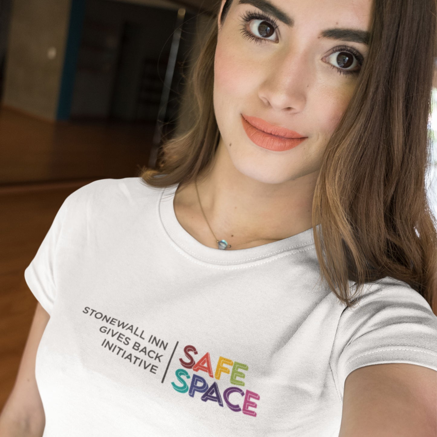 Safe Space Stonewall Inn Gives Back Initiative Short Sleeve Tee in White