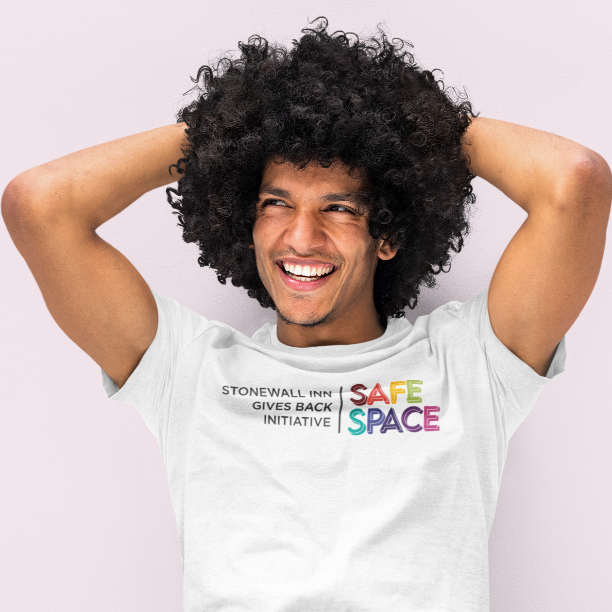 Safe Space Stonewall Inn Gives Back Initiative Short Sleeve Tee in Ash