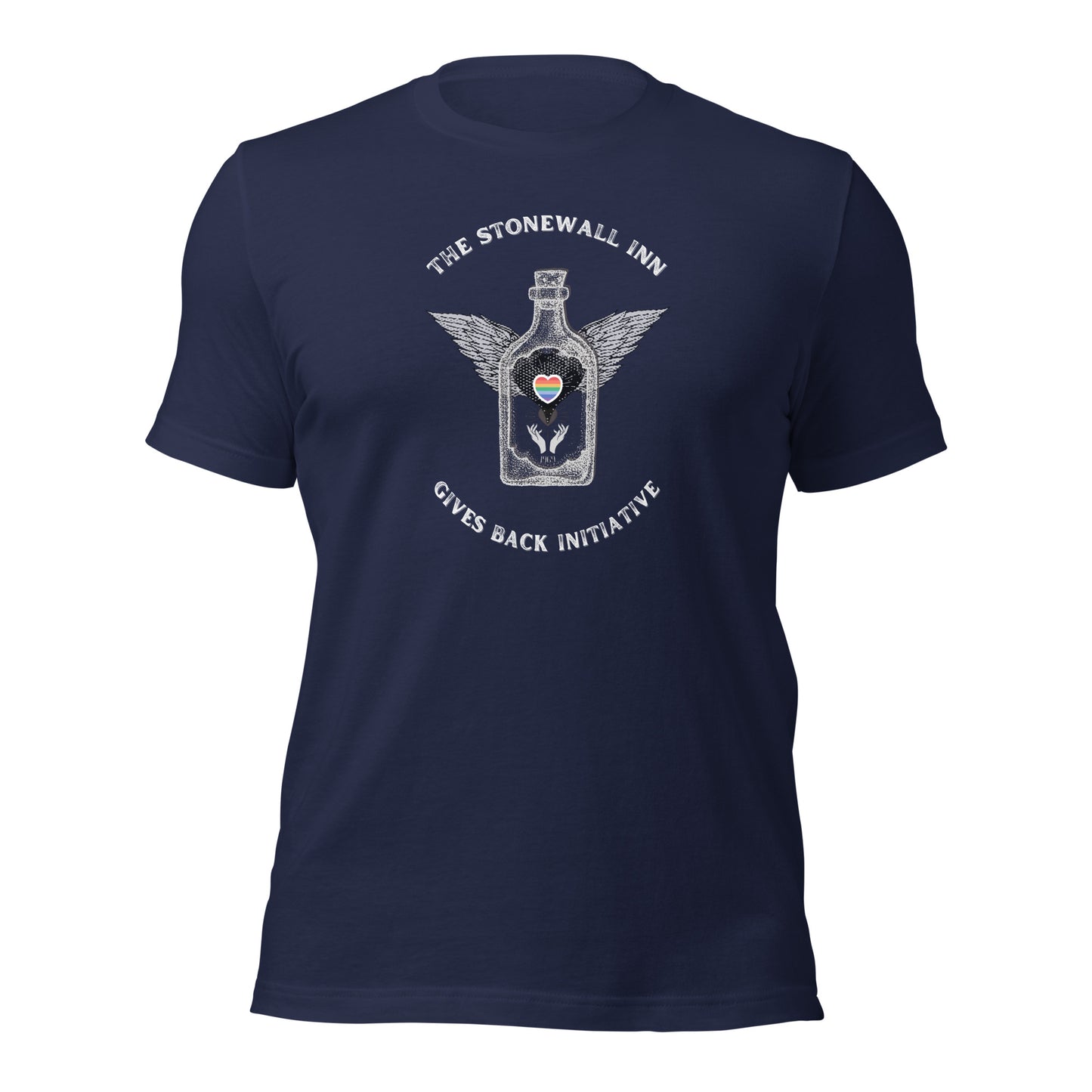 The Stonewall Inn Gives Back Initiative Tattoo Wings Short Sleeve Tee in Navy