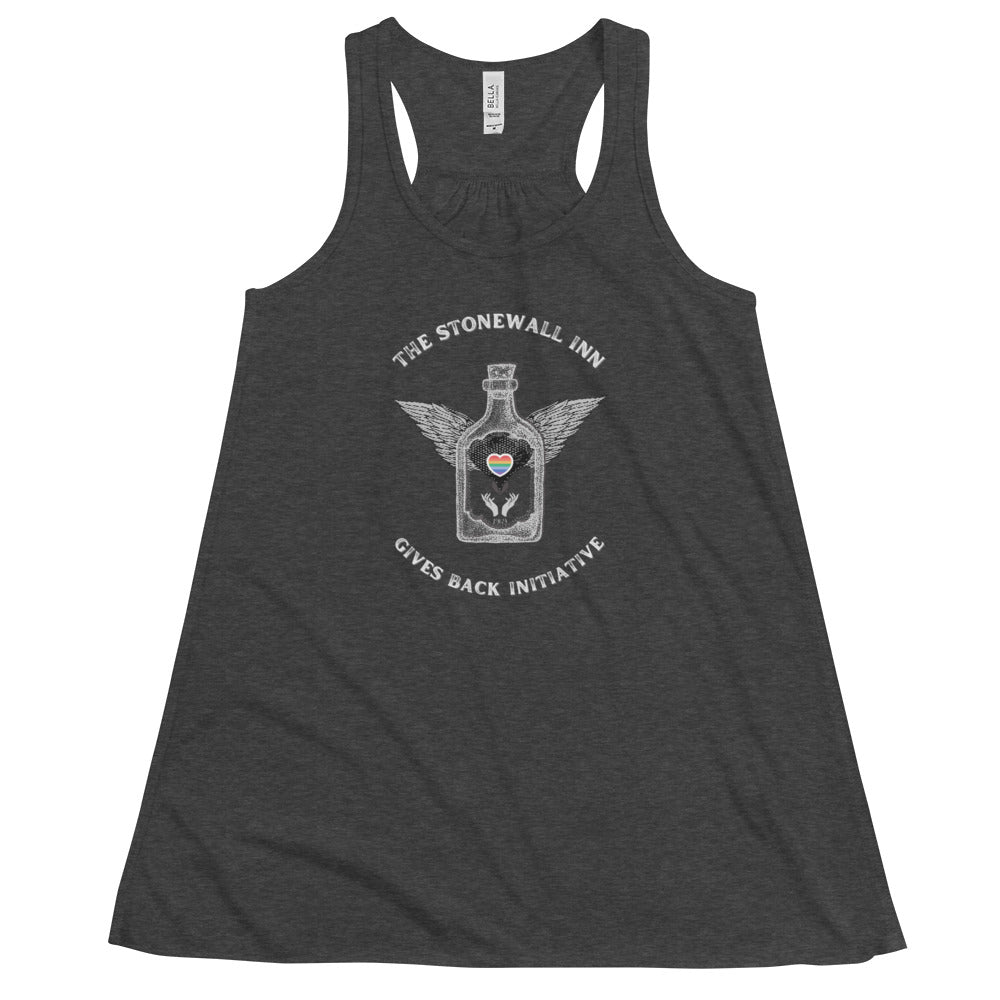 The Stonewall Inn Gives Back Initiative Tattoo Wings Flowy Tank in Heather Grey